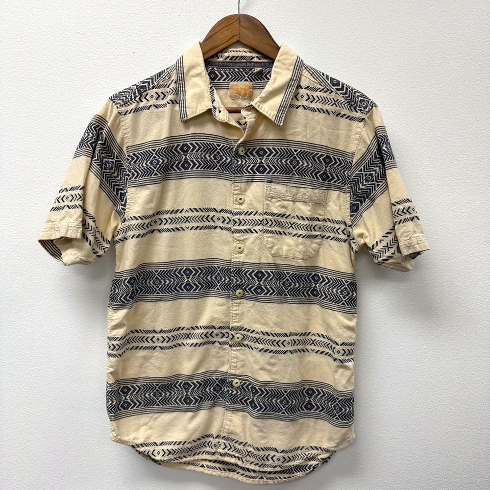 Vintage True Grit Aztec Short‎ Sleeve Button Up Shirt Size S